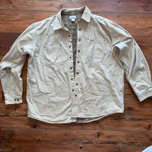 Vintage Carhartt  S96 Men's Canvas Flannel Lined Snap Jacket Duck Brown - 2xl t